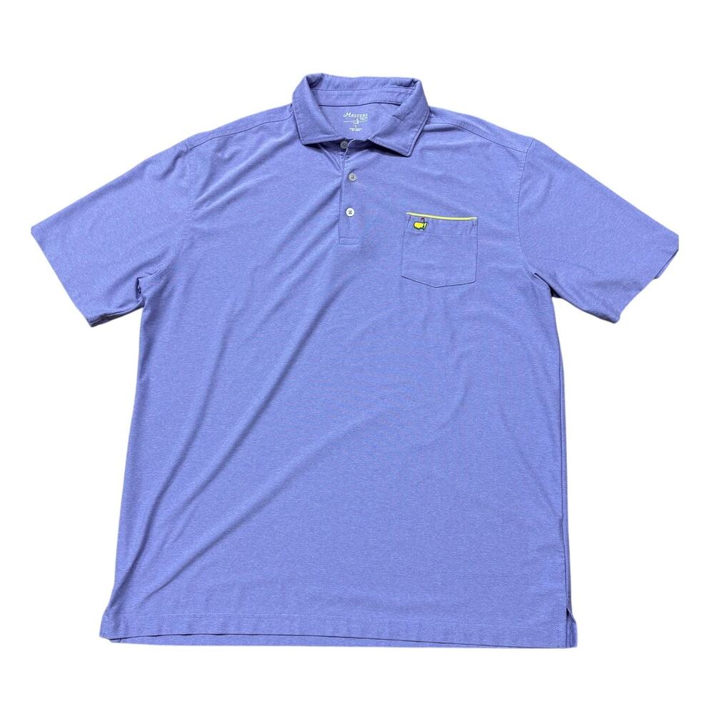 Masters Tech Mens Performance Polo Shirts Lilac Purple Logo Authentic Size Large